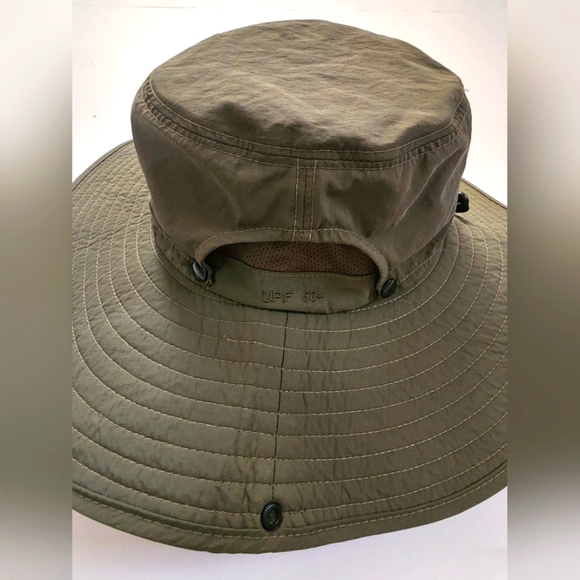 Cooltto Outdoor Unisex Olive Green Wide Brim Bucket Sun Hat Removeable Top Rim - Picture 6 of 14